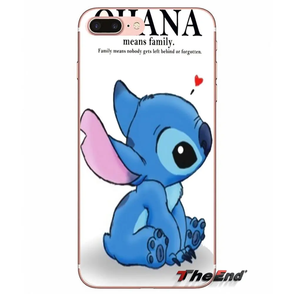 Мягкий чехол для iPhone X 4 4S 5 5S 5C SE 6 6S 7 8 Plus Samsung Galaxy J1 J3 J5 J7 A3 A5 2016 2017 Ohana значит семья Lilo