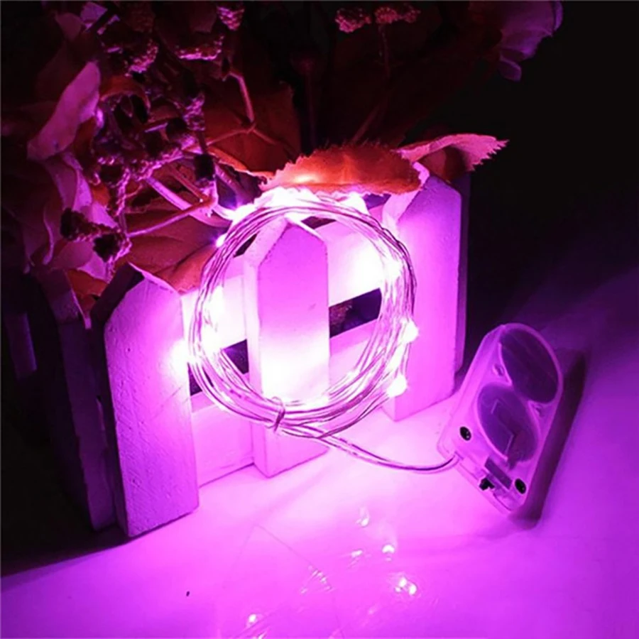 Светодиодный гирляндовый светильник 2 м 20 светодиодный s мини декоративный светильник s для Bebroom Цветочная намотка лампа CR2032 кнопка на батарейках