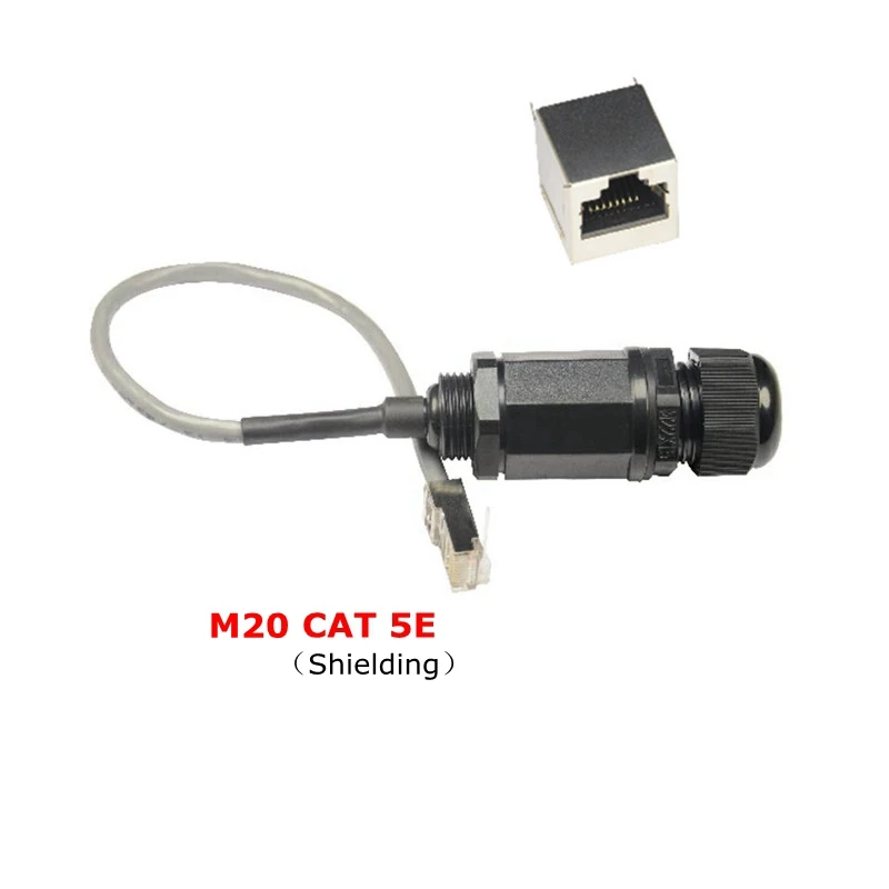 Водонепроницаемый Штекерный разъем RJ45 CAT5E Ethernet LAN RJ 45 штекер гнездо AP outdoor M20 nut IP68