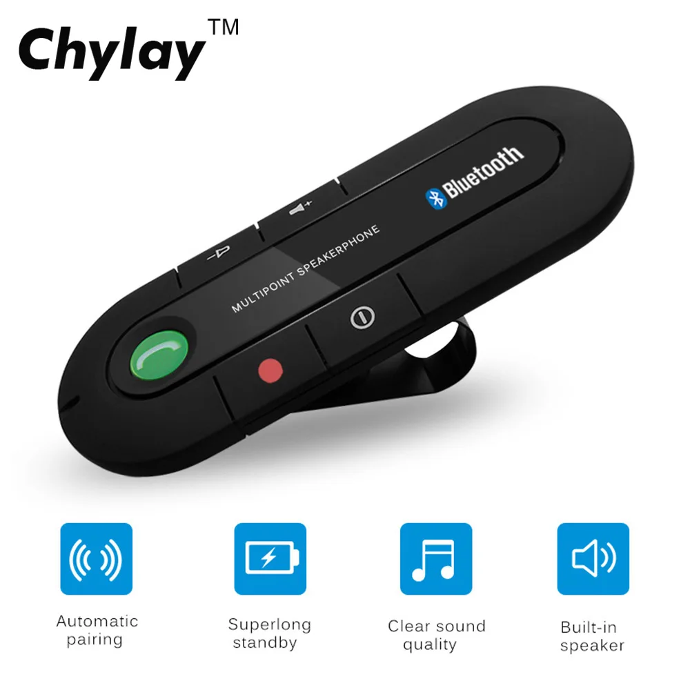 Bluetooth Handsfree Car Kit Солнцезащитный козырек клип динамик телефонный Звонок MP3