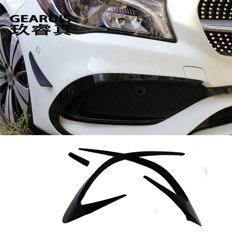 Car styling fog lamps grille slats auto fog lights cover Stickers decoration strips for Mercedes Benz CLA Class C117 Accessories