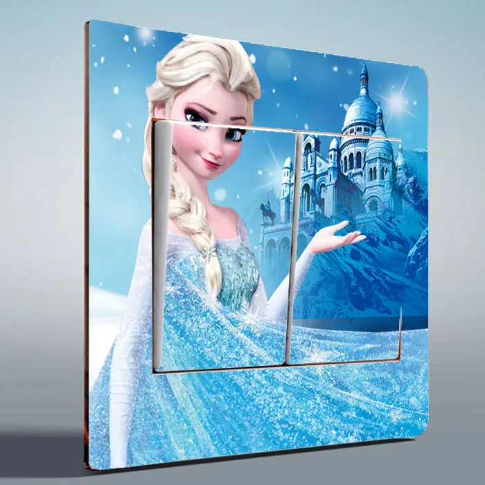 1 шт. выключатель света наклейки принцесс Анны и Эльзы стены стикеры прекрасный