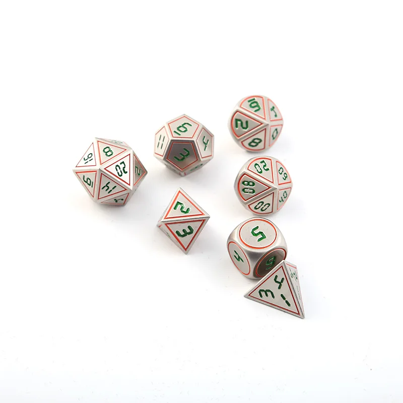 Dnd многогранные металлические игральные кости набор Rpg Подземелья и Драконы Tafelblad игра Rood Zilveren Rand Digitale кубики Dados D8 10 12 20