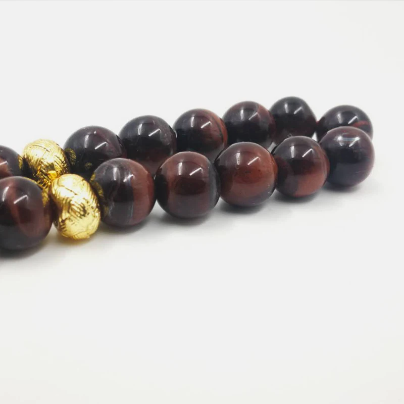 Фото Натуральный камень с красным тигровым глазом tasbih allah 33 45 66 99 исламские Четки Молитва 2019New стиль мусульманский красивый подарок браслеты №2