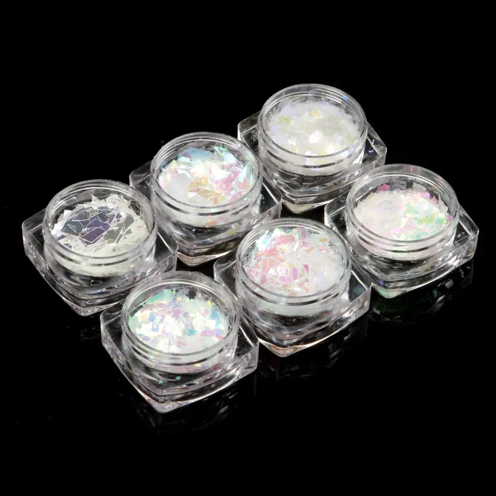 Anmas Rucci 6 горшков модное разбитое стекло для дизайна ногтей украшение блестка