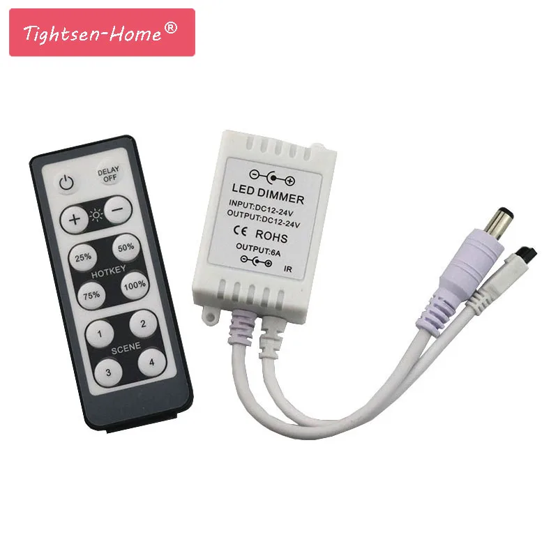 12keys Led Dimmer Controller IR Infrared remote Switch control for 12V 24V single color 5050 3528 2835 5630 led strip light tape | Освещение