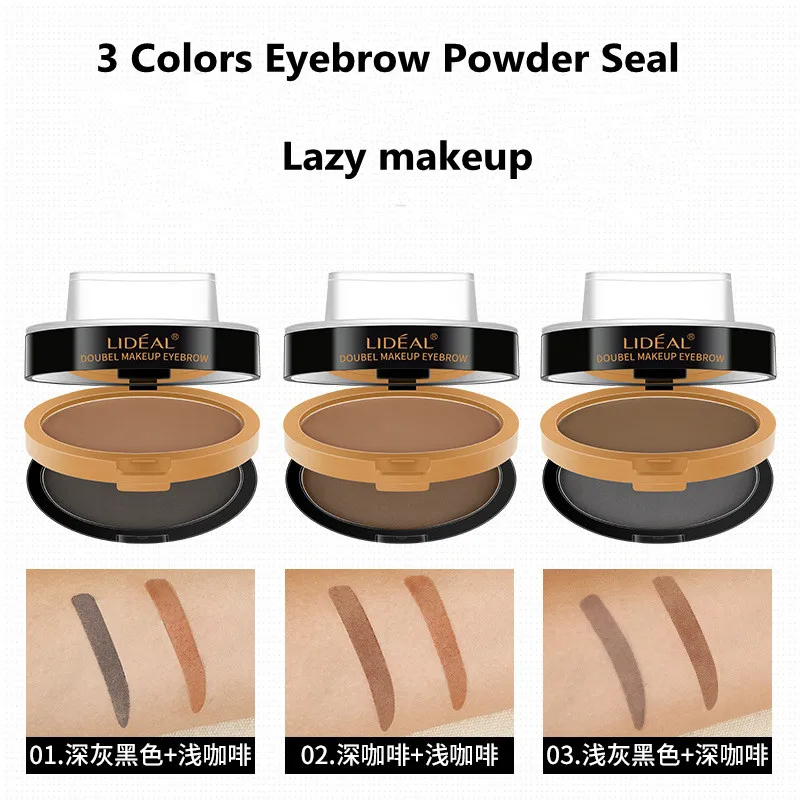 3 цвета порошковый уплотнитель для бровей Набор теней водонепроницаемый штамп