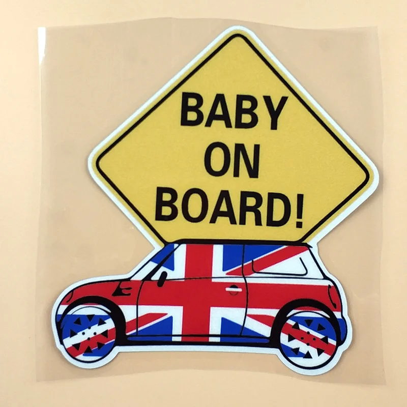 Автомобильные наклейки Mini Cooper Baby In Car On Board Мультяшные милые Креативные UK