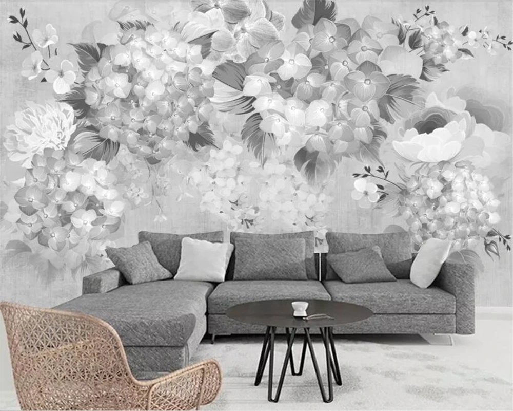 

Beibehang Custom photo wallpaper mural idyllic vintage hand-painted floral sofa TV background wall wall papers home decor behang