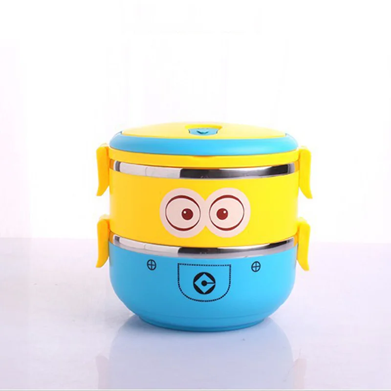1 4 слоя мультфильм Миньон из нержавеющей стали Ланч бокс для детей Tiffin Коробки