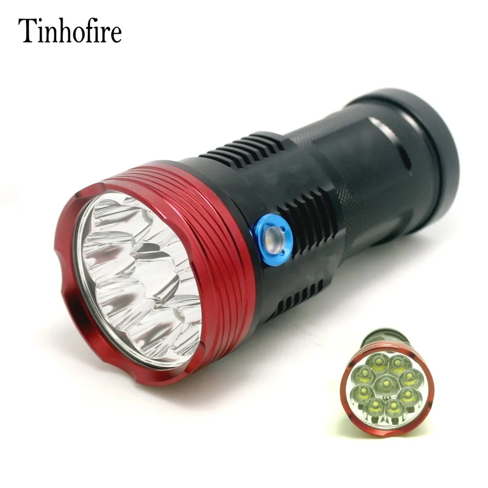 

Tinhofire 15000 lumens King 9T6 LED flashlamp 9 x CREE XM-L T6 LED Flashlight Torch For Camping Hiking Hunting Work Lamp