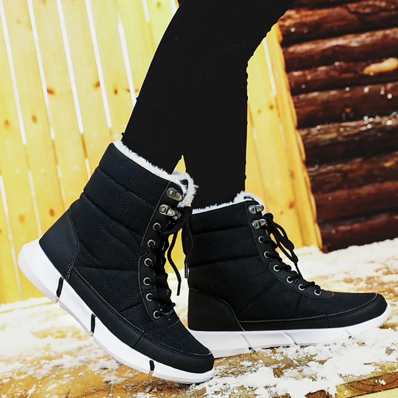 Weweya Men Boots Platform Snow for Thick Plush Waterproof Slip-resistant Winter Shoes Plus size 36-48 2018 | Обувь