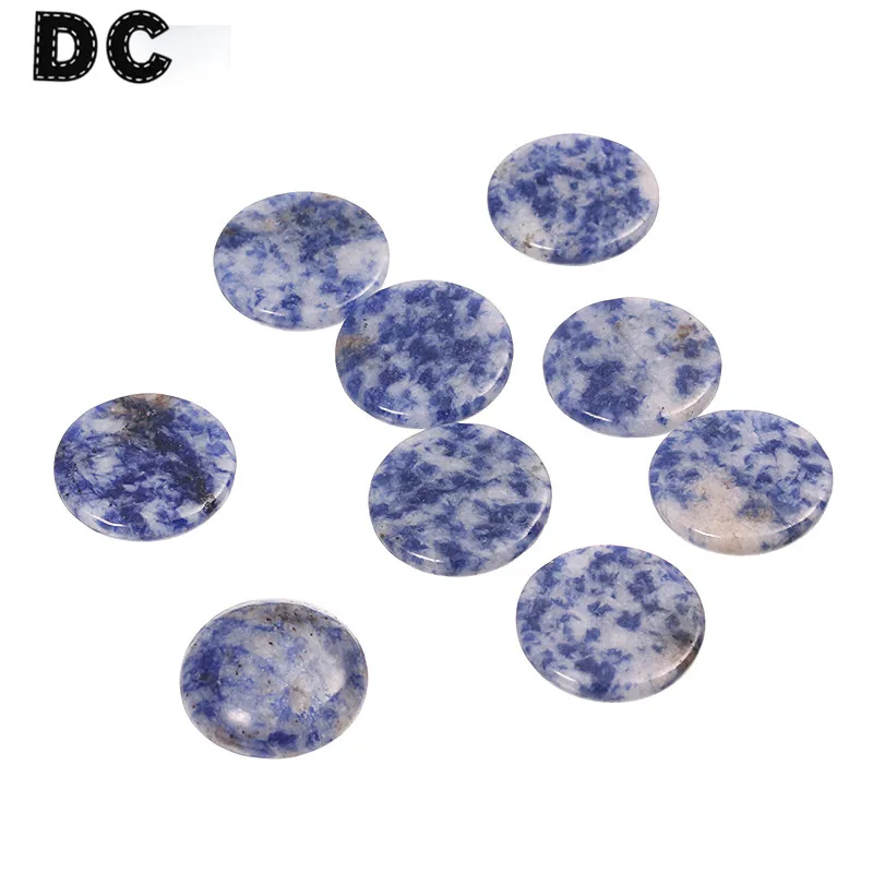 SAUVOO 20 шт./лот натуральный камень плоский синий купол Кабошон бусины 6/8/10/12/14/16/18/20