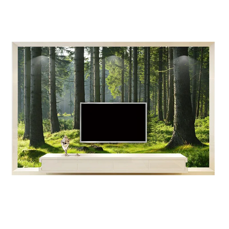 Настенная 3d фотообои с деревом зеленым лесом для гостиной спальни фоновые обои