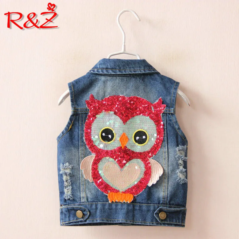 Детский жилет R &amp Z Новинка весна-осень 2019 джинсовый для девочек в европейском и