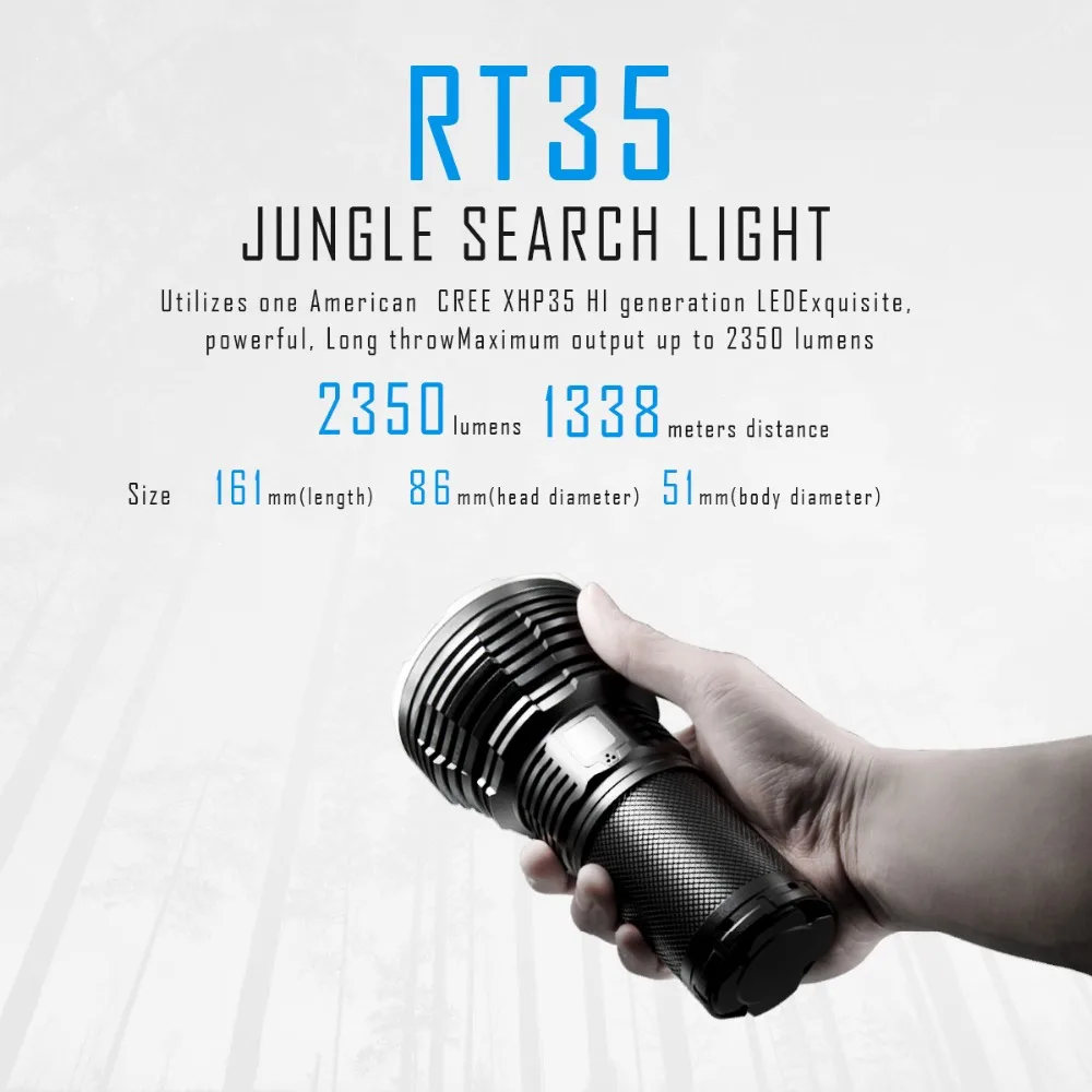 IMALENT RT35 USB Магнитный зарядный фонарик CREE XHP35 HI LED max 2350 люмен дальность луча 1338 м