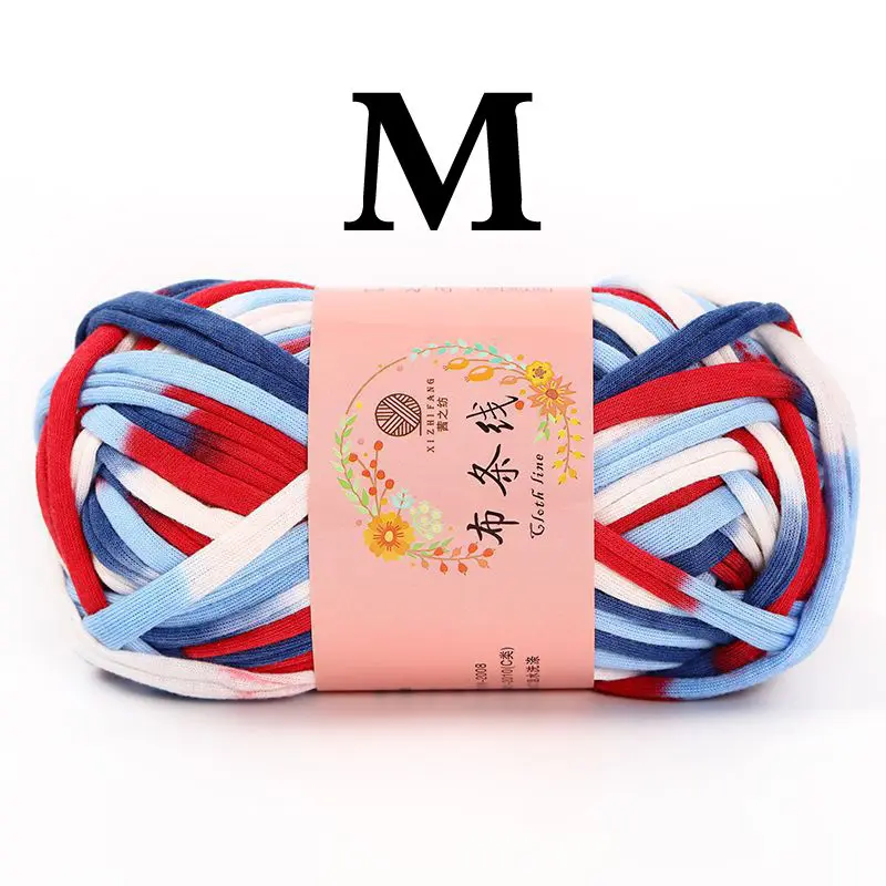 M 100 г, для дома, красочные, сделай сам, вязаная крючком ткань, ковры, пряжа, хлопок, шерсть, вязание, пункт, ручная вязка, толстая вязаная корзина, одеяло - Цвет: M