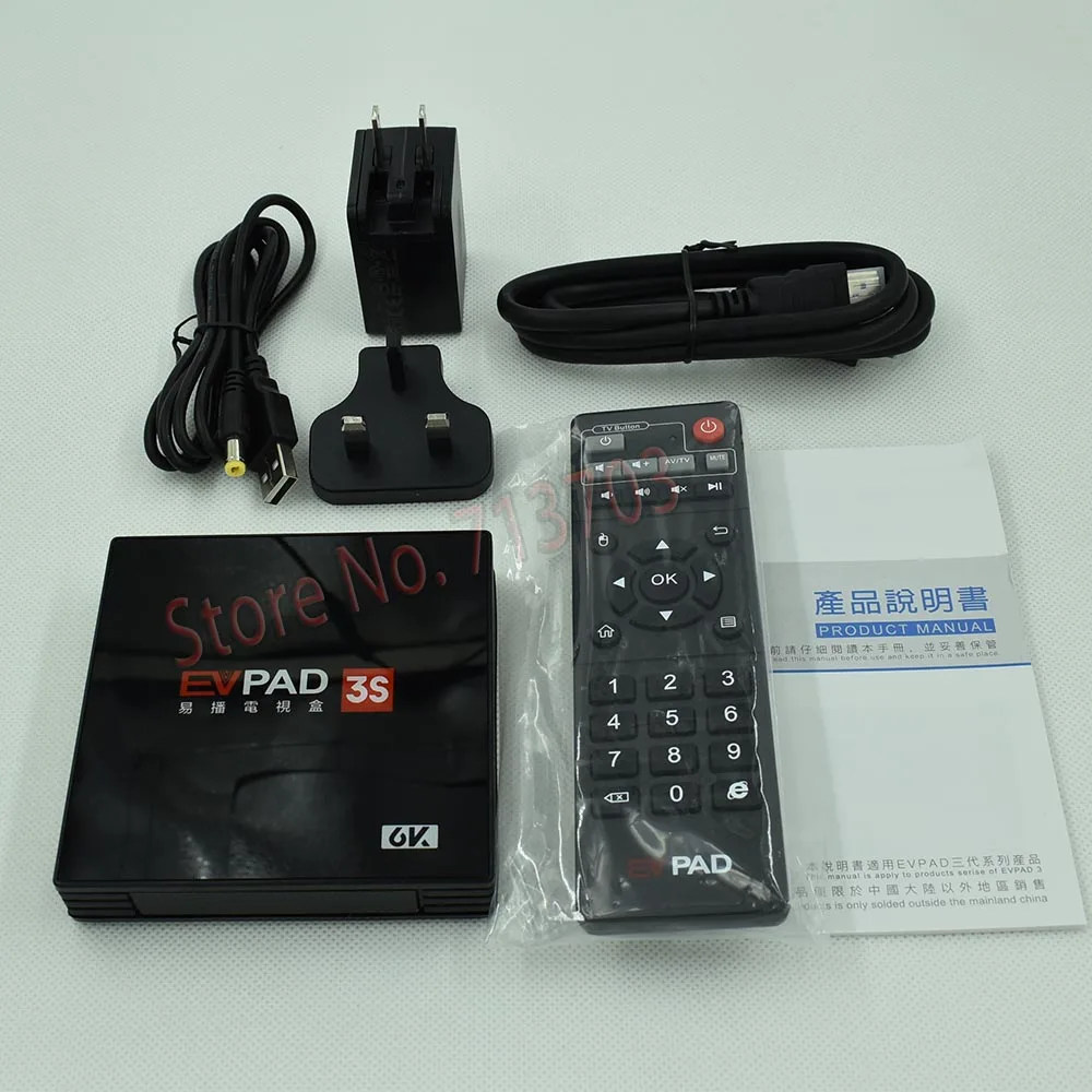 Новинка IP tv EVPAD 3S 8GB 4K Smart Android tv Box Испания Корейский Японский Сингапур Гонконг Малайзия Тайвань индонезийский ТВ канал