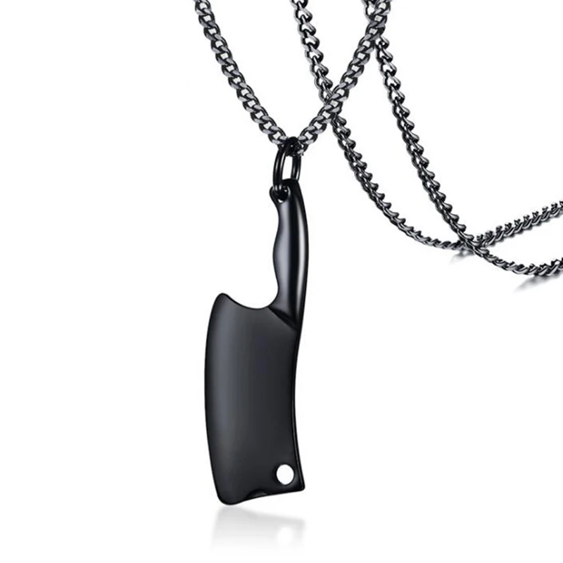 Для мужчин в стиле хип хоп для кухни подвеска с ножом черный/золото/серебро Цвет