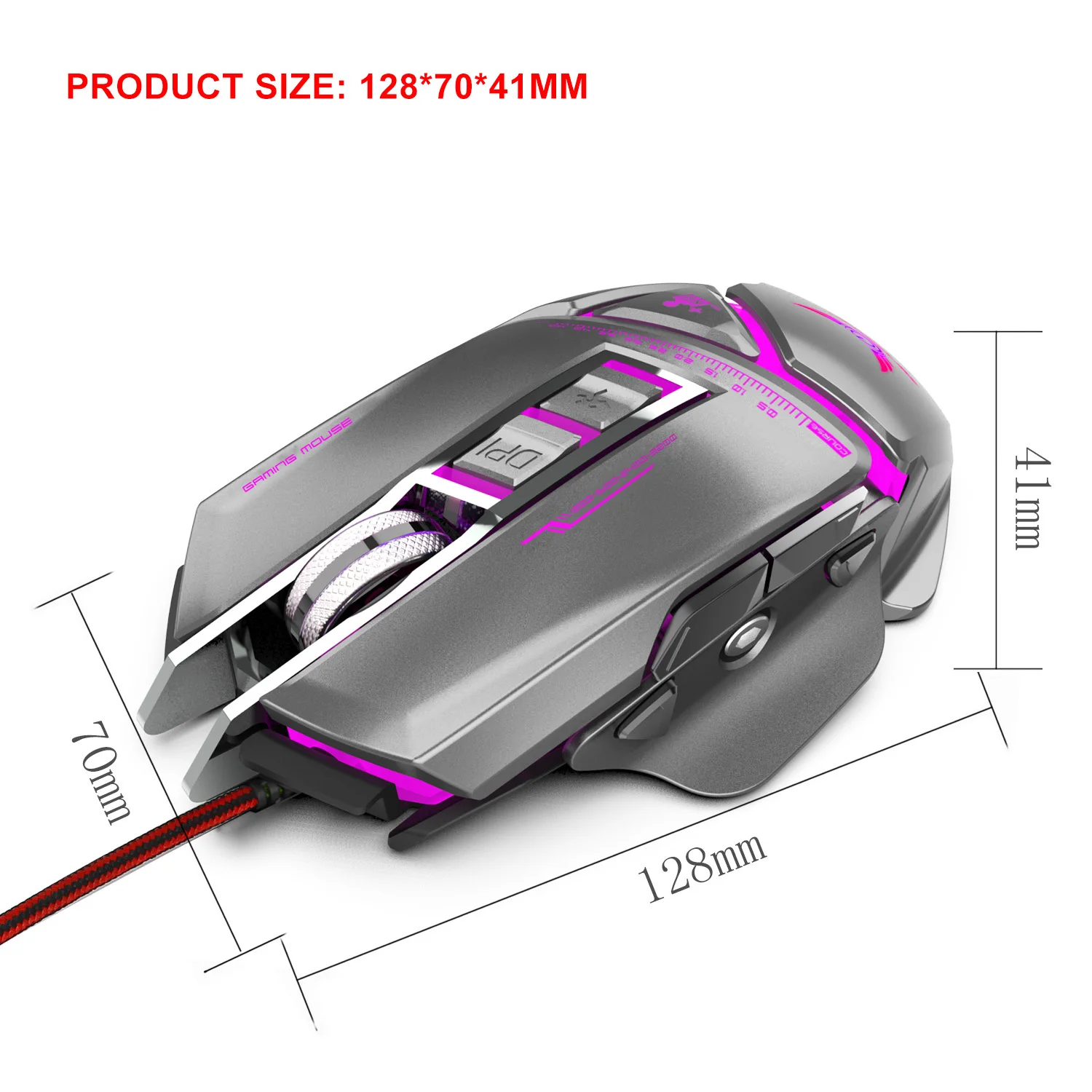 ZERODATE USB Проводная эргономичная мышь 3200 dpi Регулируемая Механическая мышь Beetle Креативные 3D Игровые мыши RGB прохладная подсветка Ночная