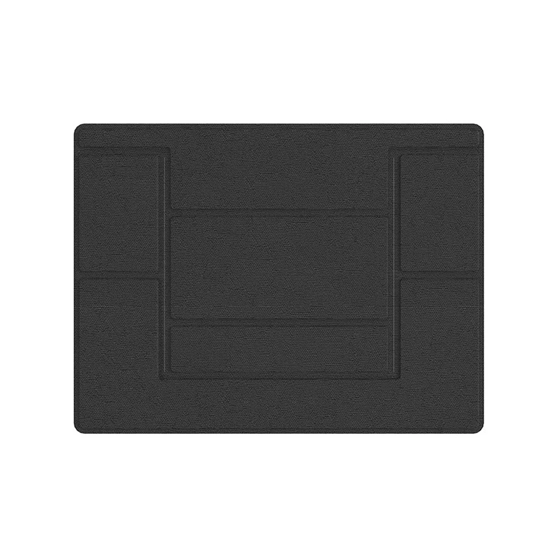 Black Fold Portable Laptop Stand View Angle/Height Adjustable Pad Adhesive Bracket Invisible Magnetic Holder for Ipad Macbook Notebook - Color: Black