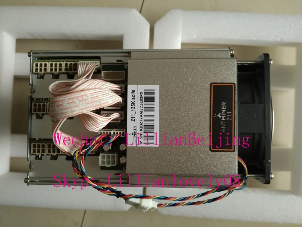 AntMiner Z11 135 ksol/s Майнер 12 нм чипы Equihash Майнер Zcash ZCL ZEC BTG майнинговая машина от битмена Z11 135k