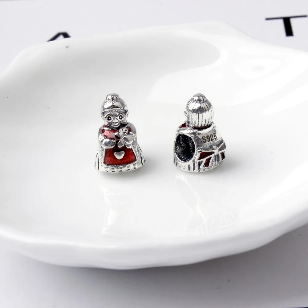 HOMHUL 925 Sterling Silver Grandma with Glasses Charm for Jewelry Making CT19-16 | Украшения и аксессуары