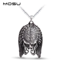 mosu alien v predator metal necklace alien mask pendant cosplay accessories jewelry can drop shipping
