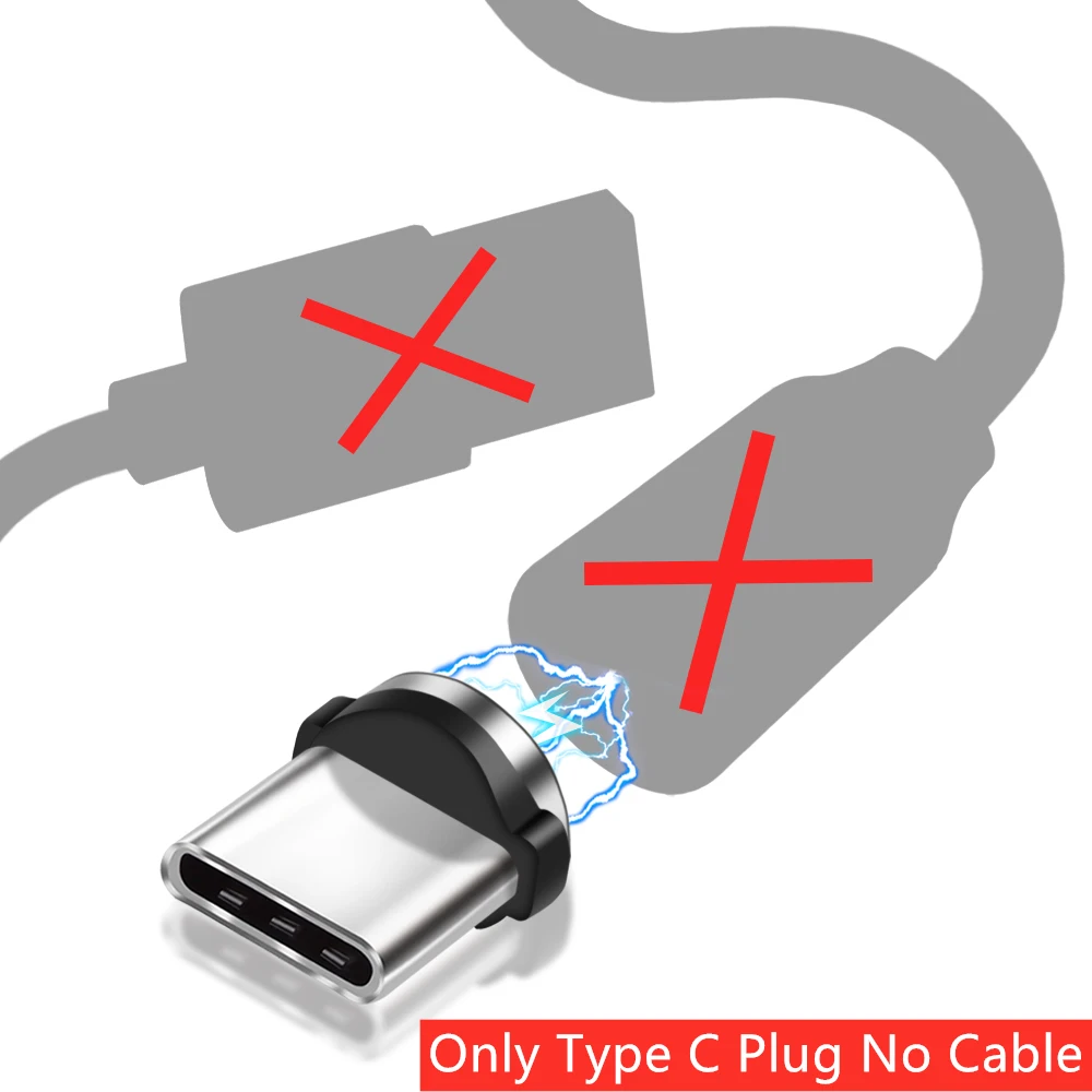 only plug For Type C Олаф Круглый Магнитный кабель для iphone Xs max 7 8 plus Быстрая зарядка type C Micro Usb шнур для samsung S9 S10 кабели для мобильных телефонов - Цвет: only plug For Type C
