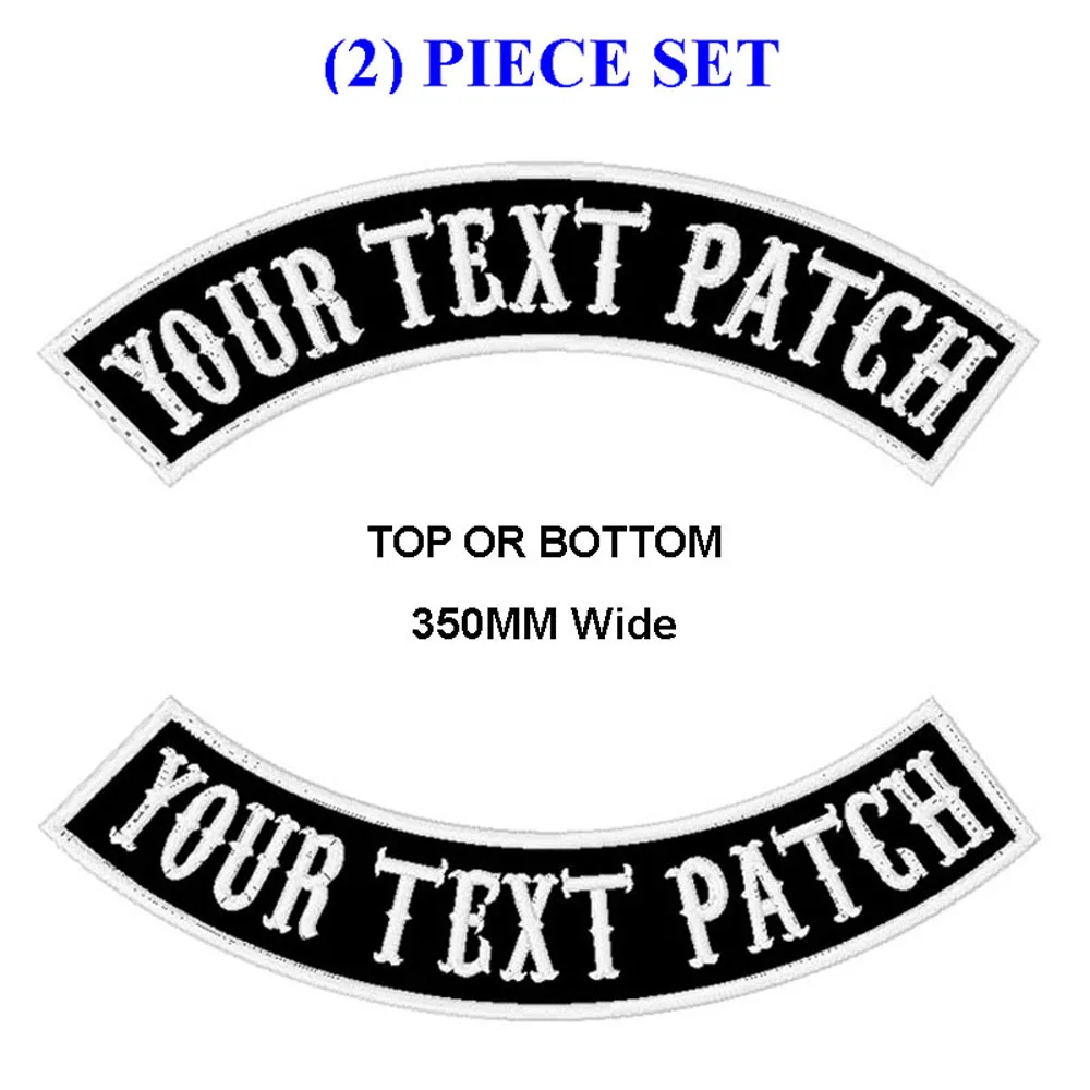Байкерские нашивки mc rocker patches 350 мм с широкой верхней и нижней строчкой для одежды