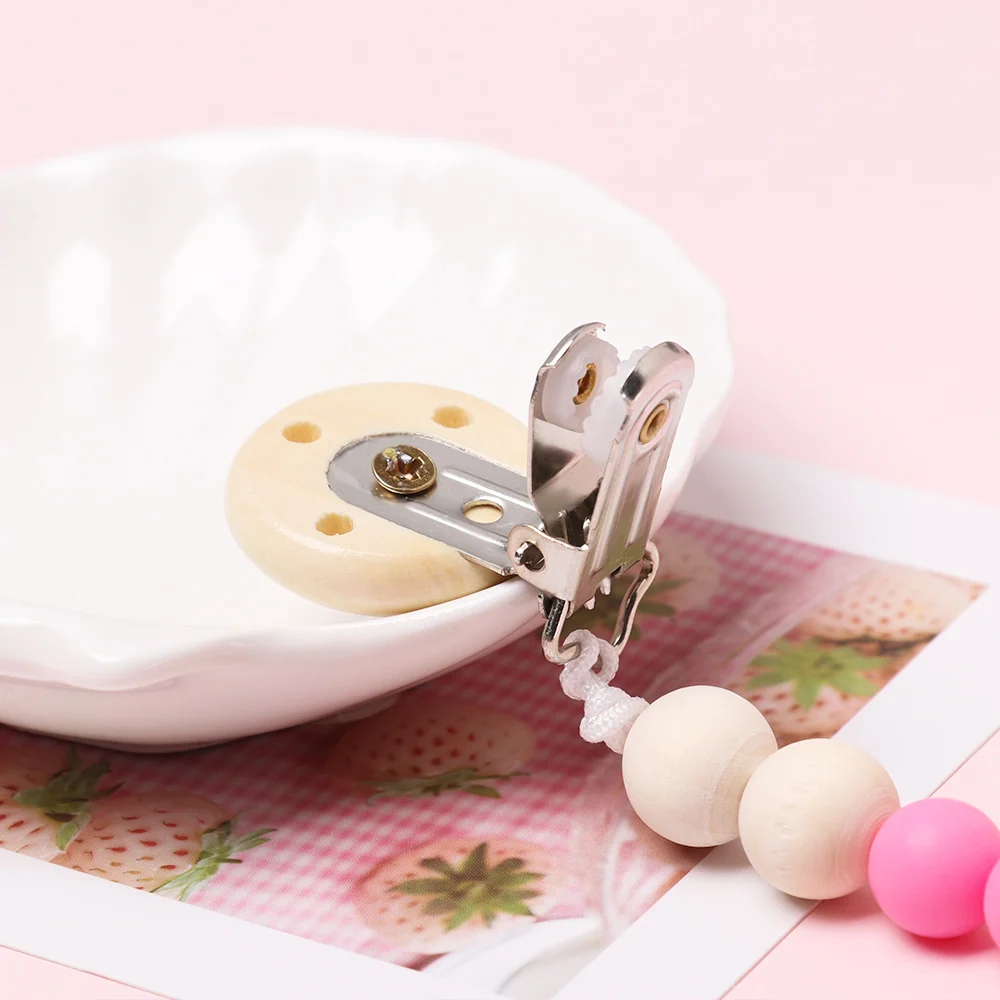 Детская цепочка-зажим для соски деревянные бусины зажим пустышки зажимы поводок