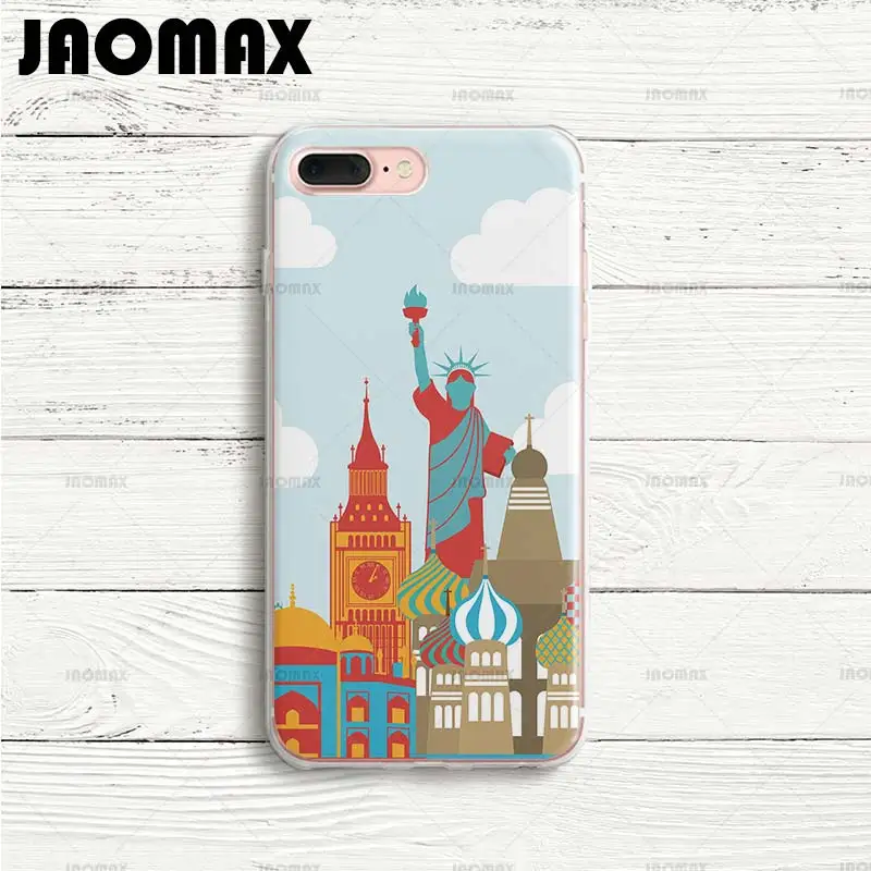 Чехол Jaoamx с Эйфелевой башней для iPhone 8 7 Plus Xs 6 6S 5 5S X прозрачный силиконовый мягкий