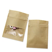 79cm 200pcs kraft paper zip lock package bag with clear window party gifts craft zipper packing bag candy snack storage pouch