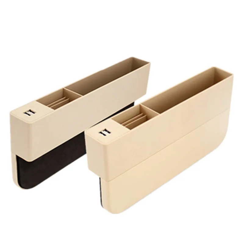 Left And Right Universal Dual USB Car Seat Crevice Storage Box Phone Holder Charger Organizer Auto Accessories 4 Color | Автомобили и