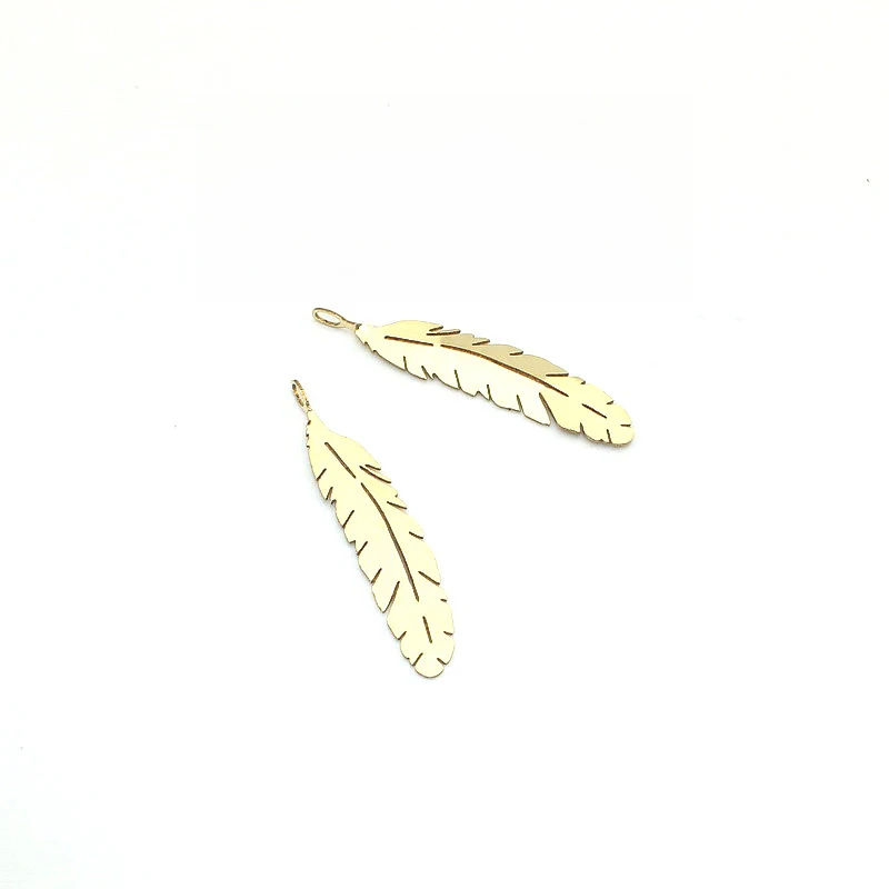 Для изготовления украшений вручную 14k золото перо чешуйчатый кулон Гук кулон для DIY ювелирные аксессуары