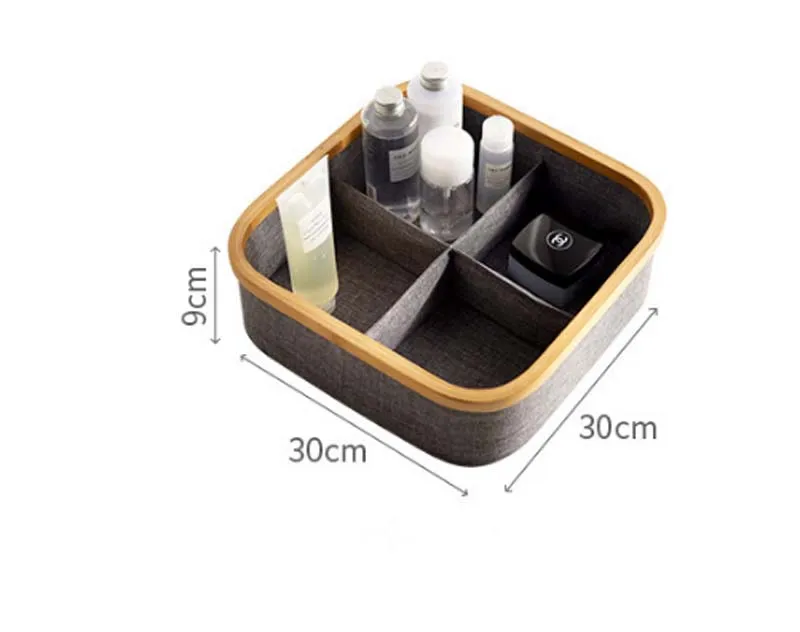 4 compartment Ящик типа бамбуковый Оксфорд Настольный ящик для хранения косметики ткань Офисные ящики для хранения многослойная структура домашнего хранения - Цвет: 4 compartment
