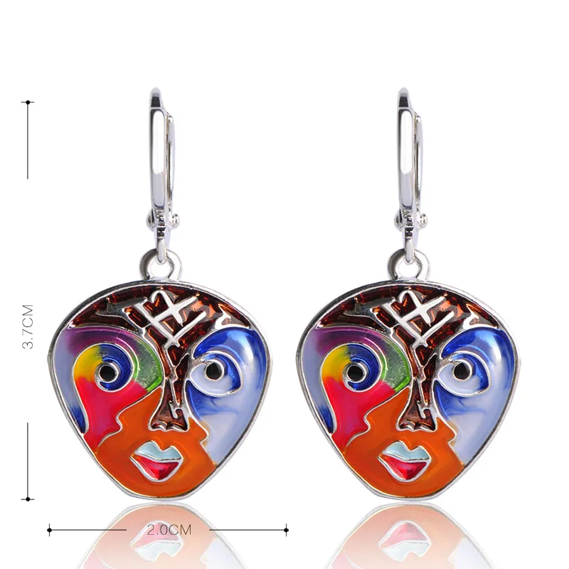 Женский набор украшений Blucome из серег и ожерелий в форме маски с эмалированной