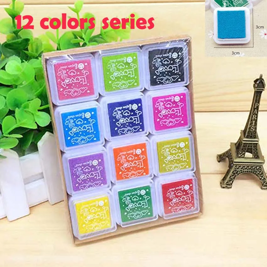 12 mixed colors 20 шт красочные DIY ремесло палец Печать чернильный коврик резиновые штампы чернильные подушечки и подушечки игрушки детские игры аксессуары - Цвет: 12 mixed colors