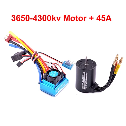 45A and 3650-4300KV 45A 60A 80A 120A бесщеточный ESC электрический регулятор скорости пыленепроницаемый/3650 3900kv 4300kv бесщеточный двигатель для 1:10 1/10 RC автомобилей - Цвет: 45A and 3650-4300KV