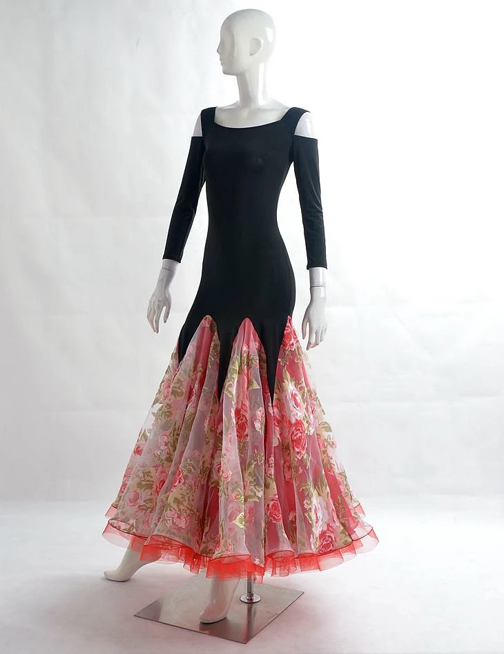 Национальный стандарт танцевальное платье без бретелек с длинными рукавами