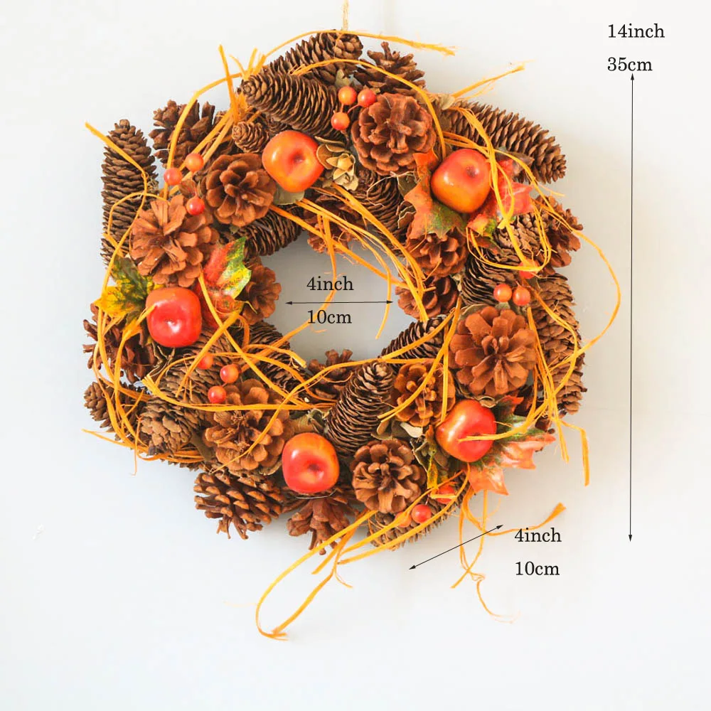 Осенний венок осенняя гирлянда урожай тыквы яблоки украшение для дома вечеринки