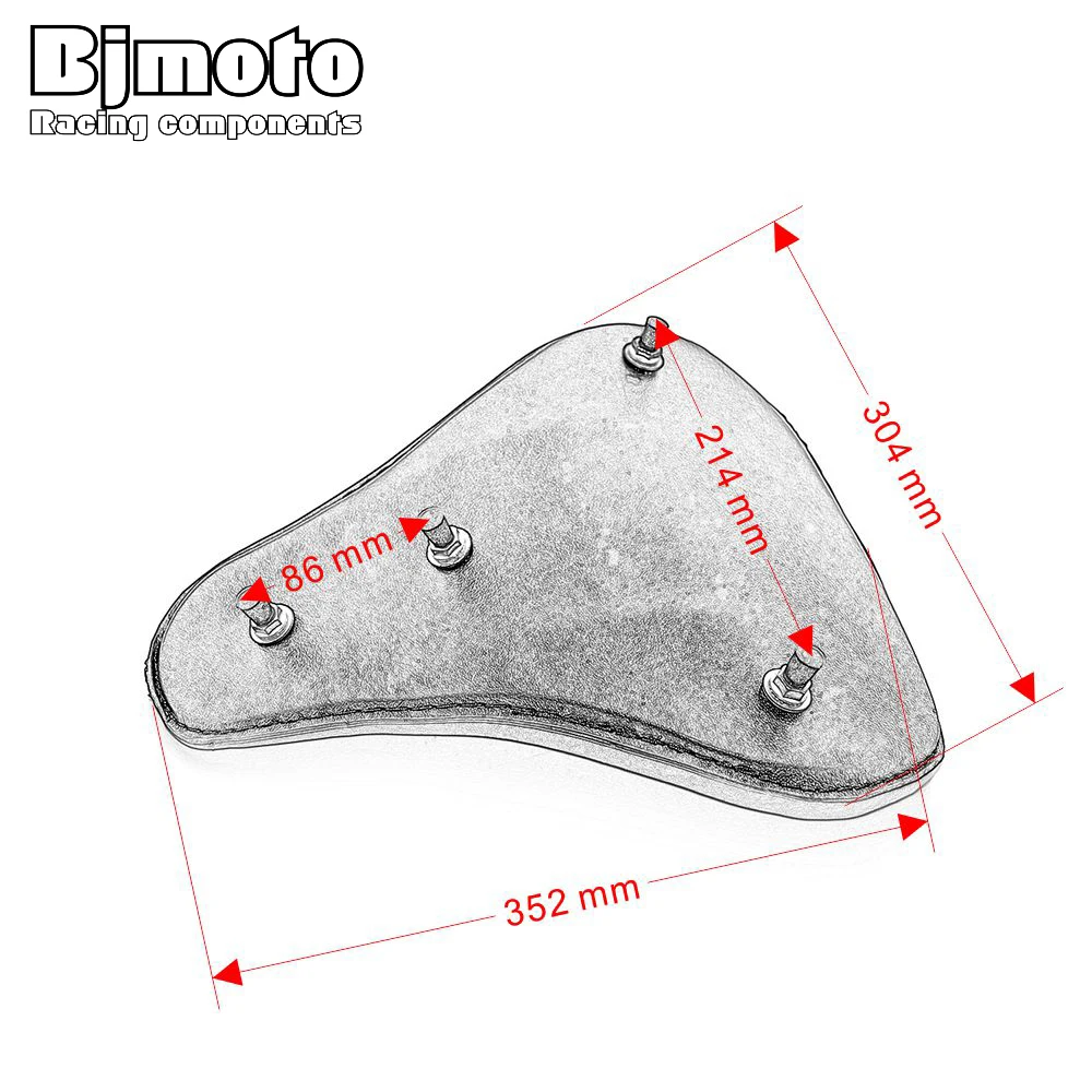 Винтажное кожаное сиденье Bjmoto для мотоцикла соло тонкое большая подкладка