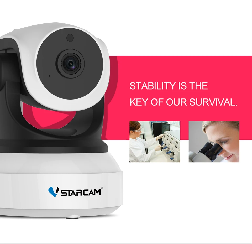 VStarcam Беспроводная ip-камера безопасности, Wi-Fi, IR-Cut, ночное видение, аудио запись, сеть наблюдения, внутренний Детский Монитор C7824WIP