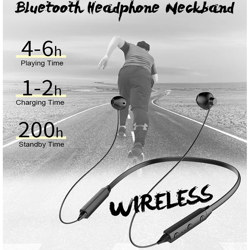 Lakukom Bluetooth наушники V4.2 Шейная повязка в ухо hi-fi-стереозвук iX спортивные мужские и