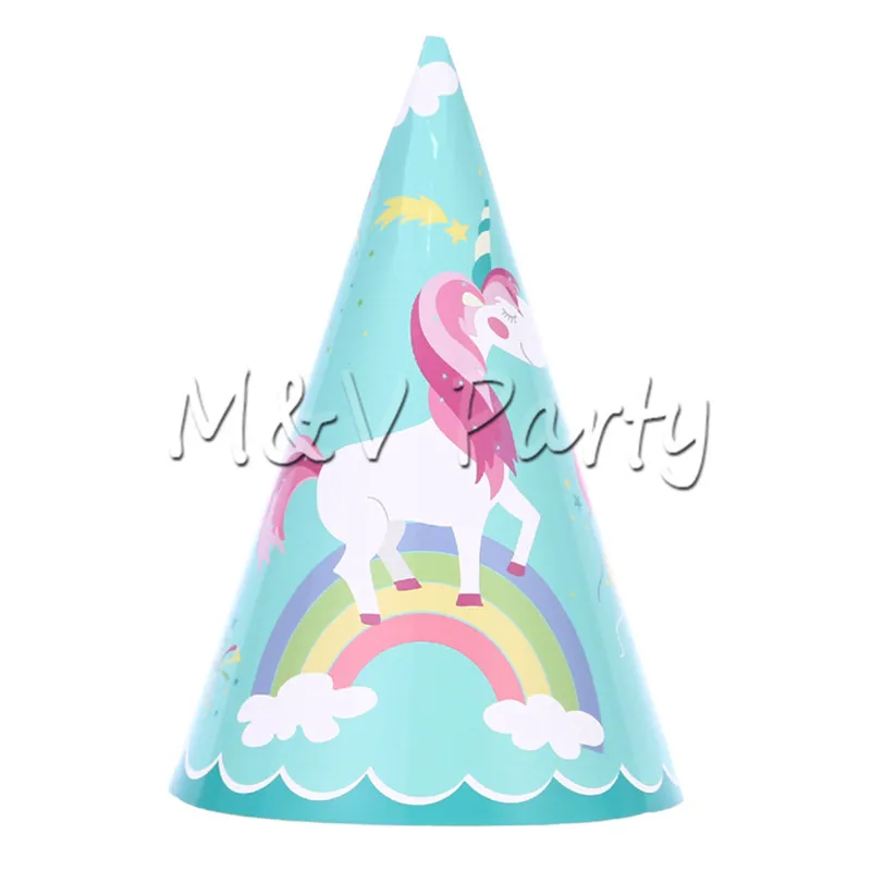 Cartoon Green Unicorn Theme Party Disposabke Tableware Paper Cup Plates Flag Napkin Birthday Wedding Decoration Supplies | Дом и сад