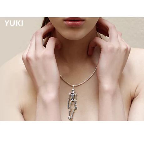 Мужское ожерелье в стиле ретро из стерлингового серебра 925 пробы модель скелета