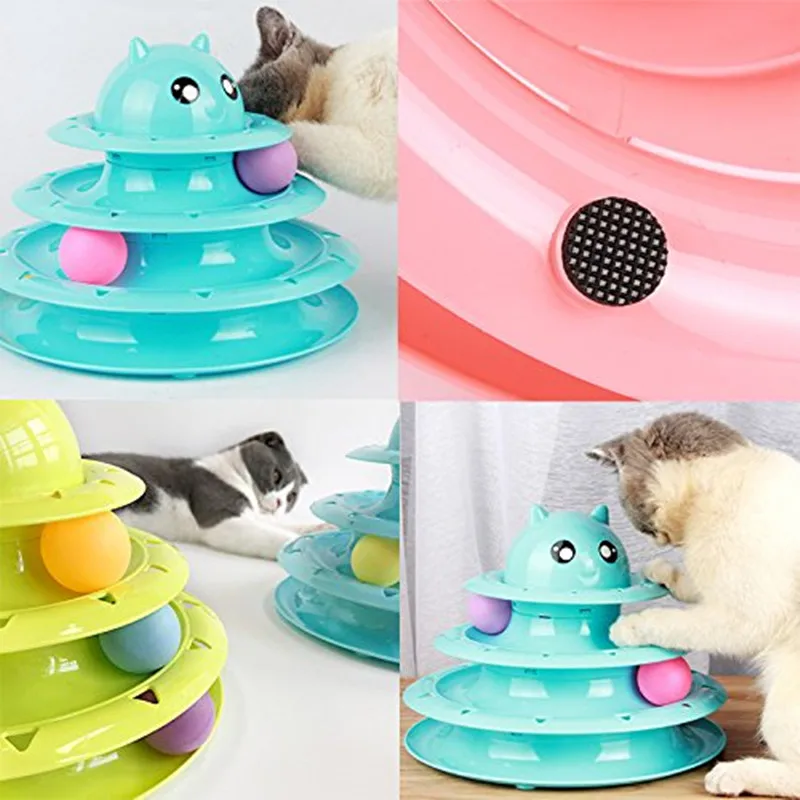 Pet cat интерактивная игрушка трехэтажная башня трек диск кошка интеллектуальное