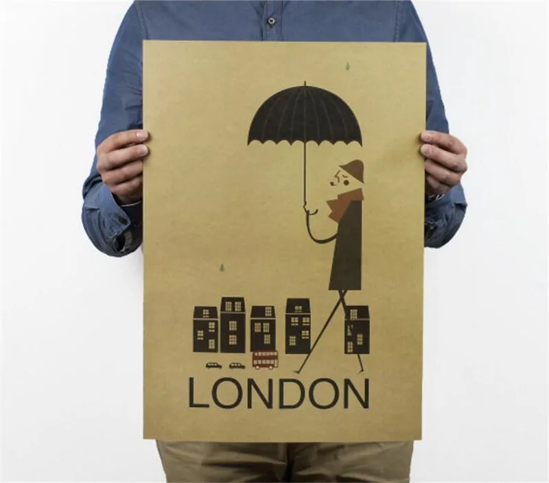 Винтажный креативный плакат для кафе бара Лондона Нью-Йорка Города Парижа