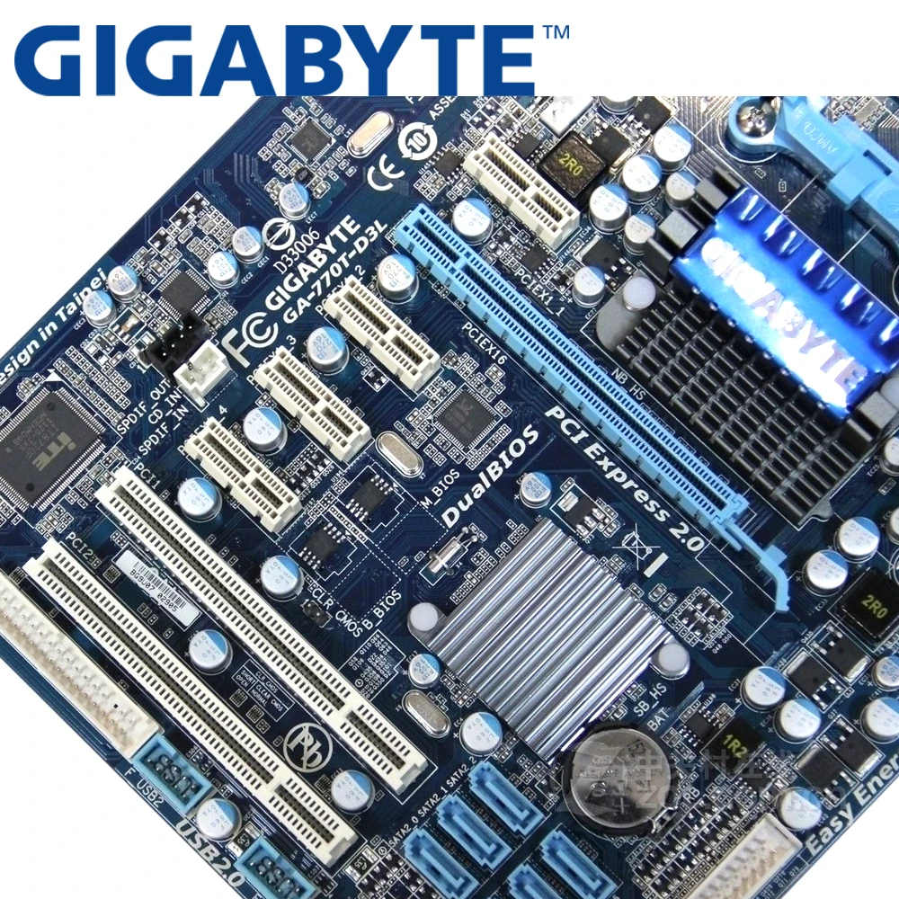 Материнская плата GIGABYTE GA-770T-D3L для настольного ПК 770 Socket AM3 DDR3 8G Phenom II Athlon ATX