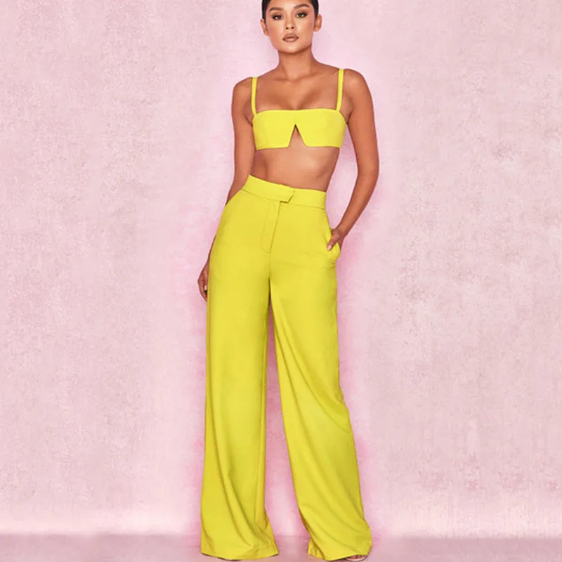 Женский укороченный топ на бретельках Ursohot комплект из двух предметов с открытой